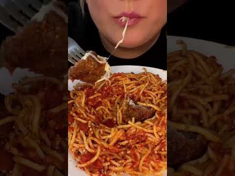 Huge Cheesy Meatballs #shorts #asmr