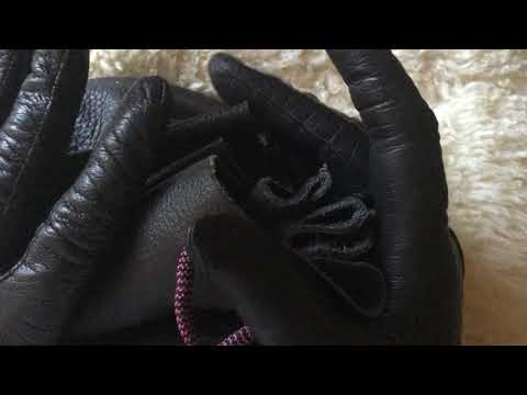 LEATHER GLOVES 🙏  What's in my Leather Poug Bag ? 👄WHISPER  & CREAKY LEATHER [[ASMR[[