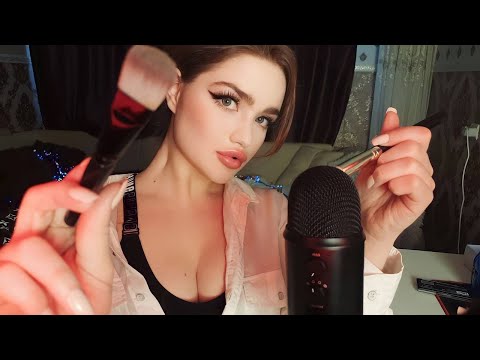 [ASMR - No Talking] Mouth sounds + face touching + face brushing