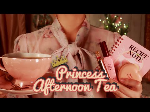 ASMR | Getting my Princess Ready for a Bookish Tea Club Party 🍰 (Makeup + Music) {layered sounds}