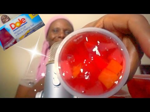 Eating Sounds ASMR Jello/Gel Fruit Cup *Dole*