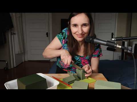 Cutting & Playing with Wet and Dry Floral Foam ASMR ~ Requested by Carishield ~ ASMR video 800!