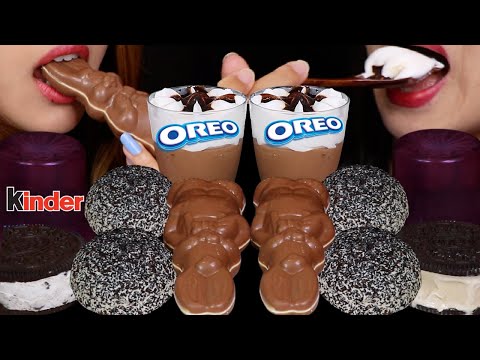 ASMR SOFT DESSERTS (CHOCOLATE GELATO CUPS, KINDER BUNNIES, DOME CAKES, OREO ICE CREAM SANDWICHES)