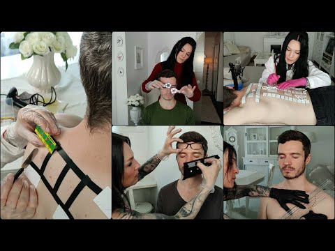 Allergy Test / Reiki / Back Muscle Therapy / Glasses Fitting / Body Adjustment (ASMR Compilation)