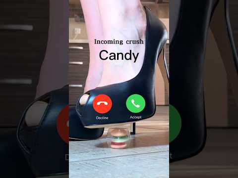 Pea vs. Candy! Peep Toe High Heels Crushing Food! Oddly Satisfying ASMR