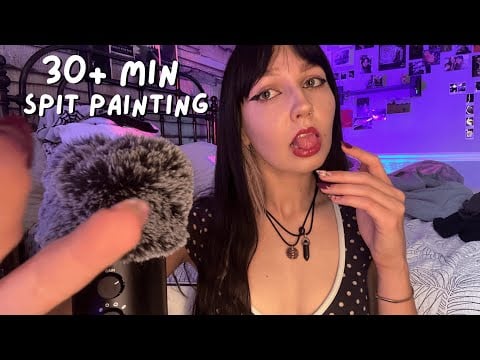 ASMR 30 Minutes of Spit Painting (Intense, Fast and Aggressive) 