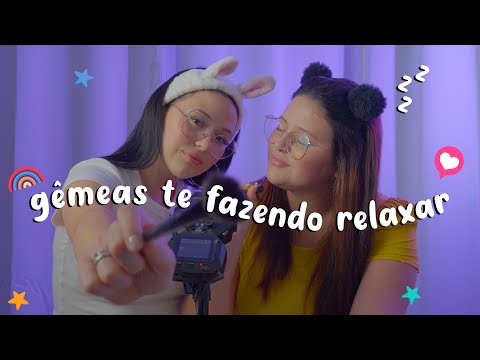 ASMR Em Dose Dupla (sons de boca, face touching, hand movements)