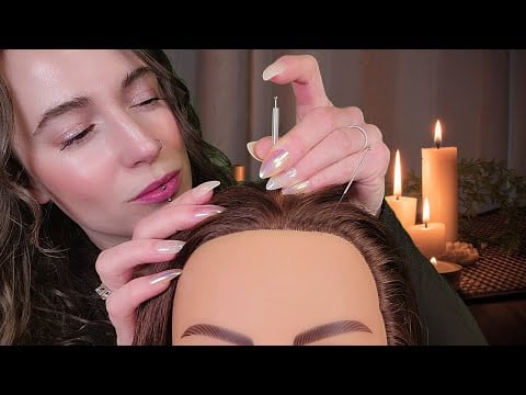ASMR - Scalp Treatment For Headache Relief - Acupuncture, Massage, Scalp Scratching