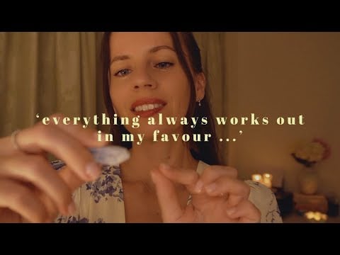 ASMR reiki w/ affirmations to soothe anxiety & stress (rain background sounds)