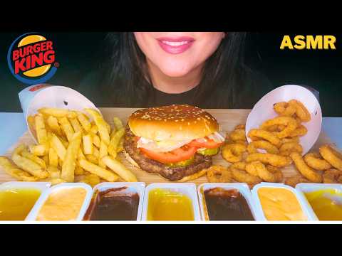 ASMR BURGER KING WHOPPER, ONION RINGS AND FRIES | CRUNCHY FAST FOOD EATING SOUNDS | NO TALKING