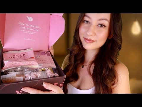 ASMR Trying Japanese Candy & Snacks! 😍 Eating, Sakuraco April Unboxing & Whispers