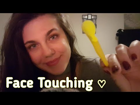 ASMR || Face Touching | Whispering | Ramble ||