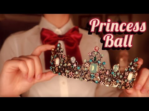 ASMR | Getting my Princess Ready for the Ball 👑 (Makeup, Hair, Whisper, Music) {layered sounds}