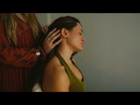 ASMR 😴 Deep Relaxation Touch Massage (soft touch, hair brushing, neck attention) with music option