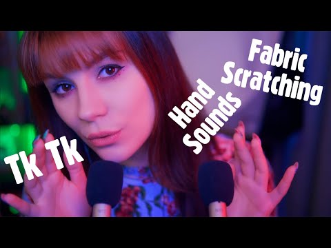 ASMR Tk Tk, Fabric Scratching and Hand Sounds 💎 Tongue Click, No Talking