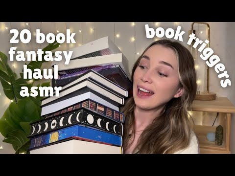 ASMR Cozy 20 Book Fantasy Haul (Boko Triggers, Tapping, Tingly Whispers)