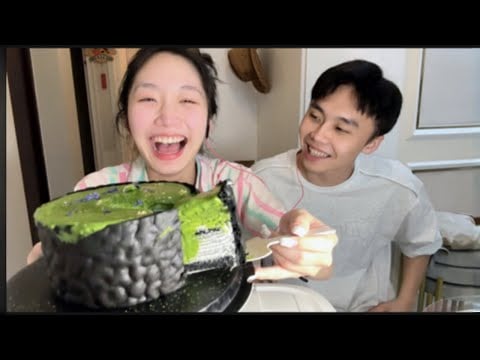 KC Sleep Aid Couple’s Dessert Series: Matcha Tiger Skin Cheese Cake with a Center of Flowing Heart