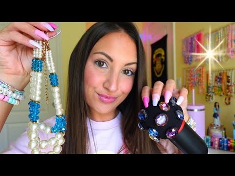 ASMR gemstone & jewelry sounds (long nails) 💎