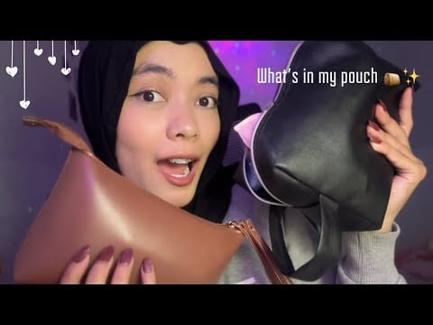 What's In My Pouch?!👀 — Tapping, Scratching & Lid Sounds✨🌵