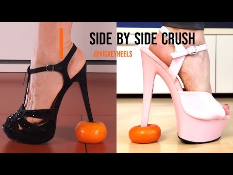 Girls stepping on oranges with high heels #shoes #heels #asmr #asmrsounds #crush