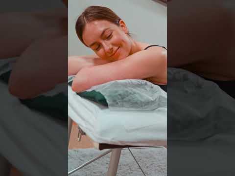 Zhanna unwinds as gentle leg strokes melt stress into silky calm #asmrmassage