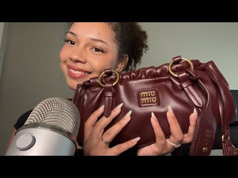 ASMR what’s in my bag! 👜 (tapping & scratching on things in my purse *mostly makeup)