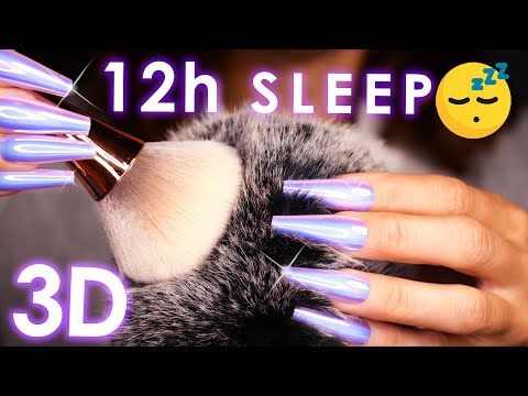 12 Hours 3D Head MASSAGE & Brushing ASMR 😴 4k (No Talking)