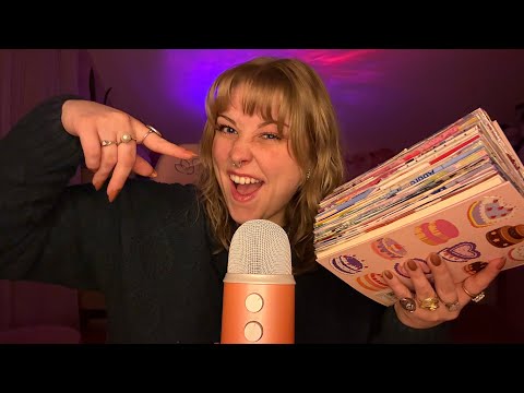 ASMR Updated Junk Journal Flip Through! Textured Scratching, Crinkles, + More Sounds! (day 2) 🥰✨