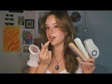 ASMR Doing Your Wooden Makeup For Sleep 💄💤❤️ [wooden triggers, tapping, personal attention]