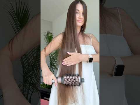 Straightening my long hair the easy way #ingashasmr #haircare #hairstraightening