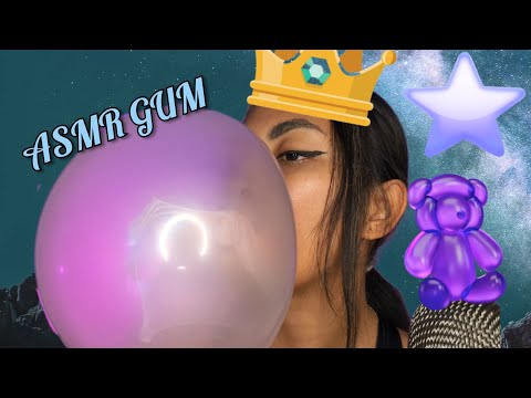 ASMR Up Close Gum Chewing , Bubble In A Bubble, Mouth Sounds, Side Profile View