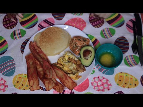Pancake Vegetarian Bacon Salmon Bfast ASMR Eating Sounds