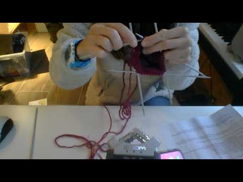ASMR knitting sounds on double-pointed needles