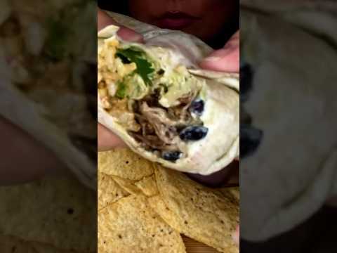 Eating a GIANT burrito #asmr #food #burrito