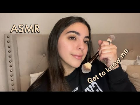 ASMR Get to know me ✨(W/ Mic and Camera brushing sounds)