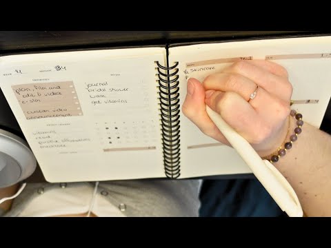 ASMR plan my week with me | writing sounds, paper sounds and whispering