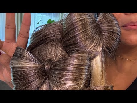 ASMR Summer Bow Hairstyles, Hairstyling | Perfectionist, Hair Fixing, Finishing Touches, whispering