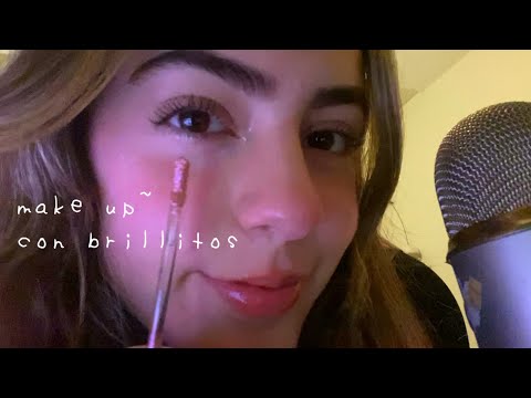 asmr maquijandome con brillitos