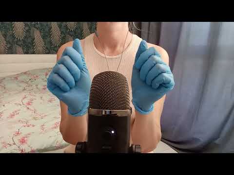 ASMR Pure Tingles:  Blue Gloves  (No Talking)