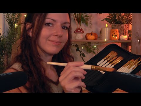 ASMR Mic Brushing, Whispered Paintbrush Collection