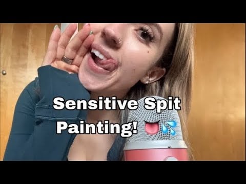 ASMR| Combo of Spit Painting on My Mic & Dry + Wet Mouth Sounds