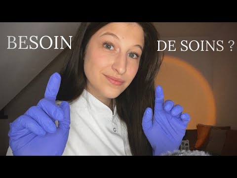 ASMR FR -  ROLEPLAY INFIRMIERE : JE TE SOIGNE (SON LIQUIDE, GANTS, COMPRESSES..) + VISUELS