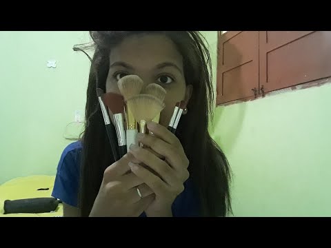 ASMR - Pincéis na tela e sons de boca para relaxar você