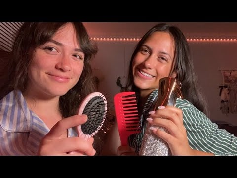 ASMR | hair brushing with my sister