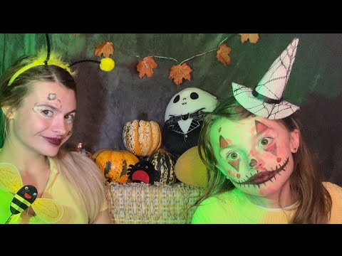 ASMR| Doing Our Makeup for Halloween with My Sister!