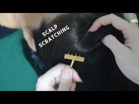 ASMR Scalp Scratching, Hair Parting With Wooden Tools, Relaxing Sounds Make You Headache Relief