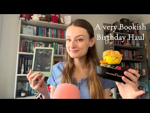 ASMR Bookish Birthday Haul! (Book tapping, random triggers, soft whispers)