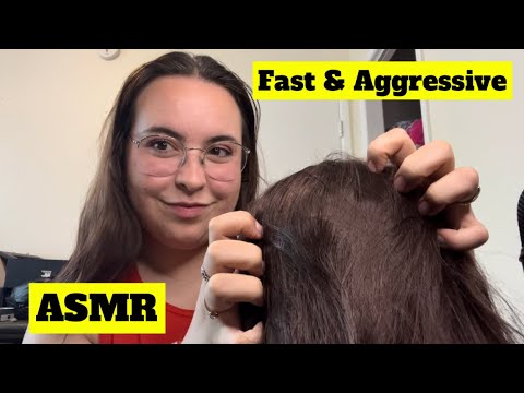 FAST & AGGRESSIVE SCALP MASSAGE & HEAD SCRATCHING ASMR NO TALKING