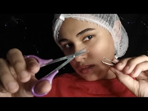 ASMR ROLEPLAY FAZENDO SUA SOBRANCELHA (caótico)