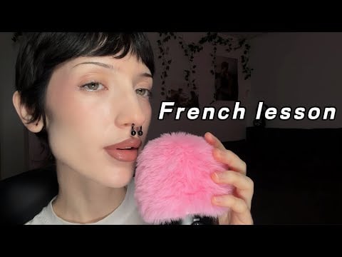 Easy French Lesson ASMR ⟢ (mic brushing)